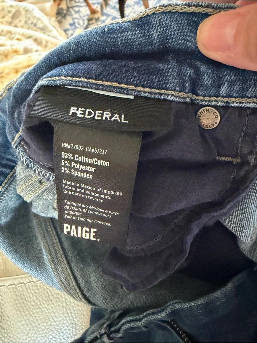 PAIGE Federal Transcend Vintage Jeans Men’s 32 Milburn Slim Straight Stretch